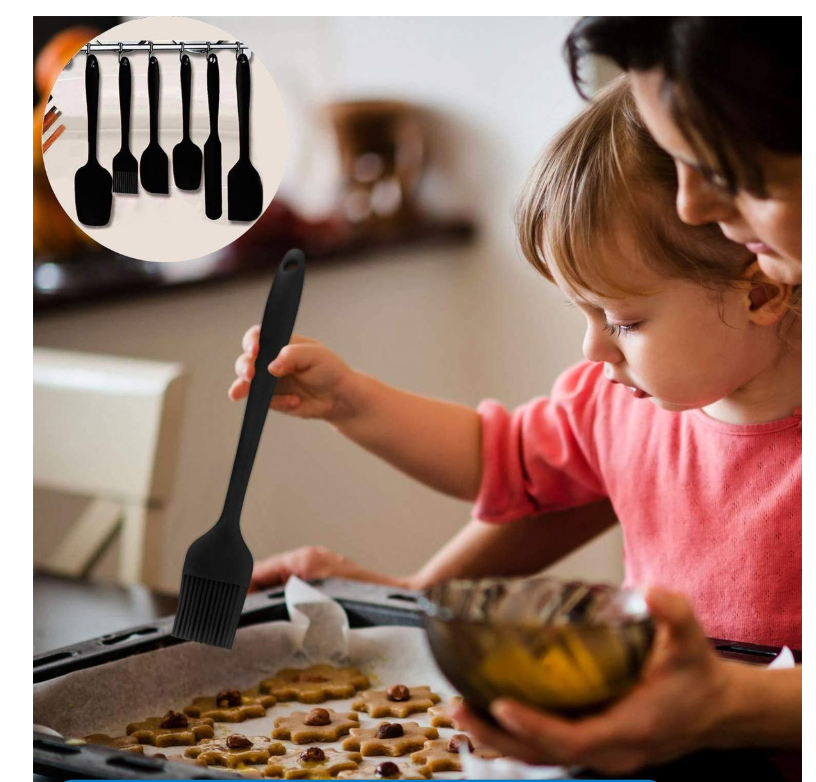 6 Cooking Baking Spatulas with Cake Spatula Pancake Spatula Grill Oil Brush