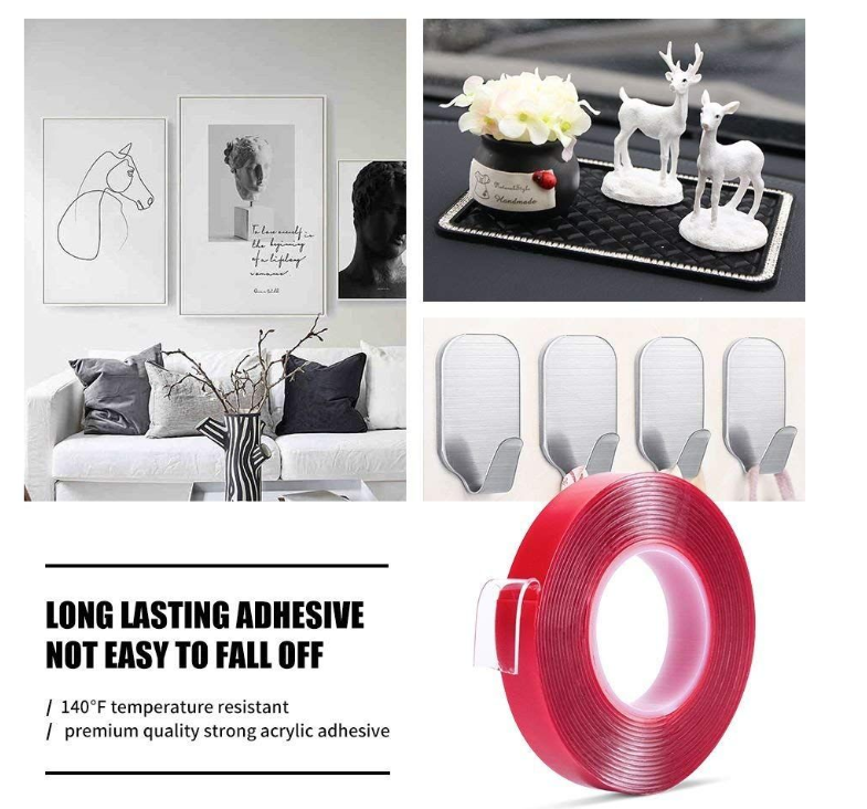 OMS Heavy Duty Transparent Acrylic Double Sided Adhesive Tape - 5M