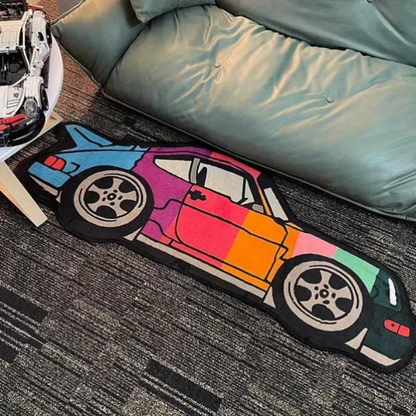 Porsche 964 Velvet Car Design Mat - Premium Soft Decorative Rug