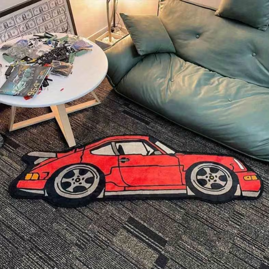 Porsche 964 Velvet Car Design Mat - Premium Soft Decorative Rug