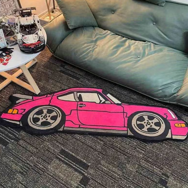 Porsche 964 Velvet Car Design Mat - Premium Soft Decorative Rug