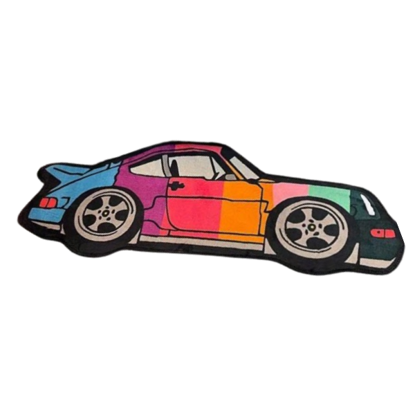 Porsche 964 Velvet Car Design Mat - Premium Soft Decorative Rug