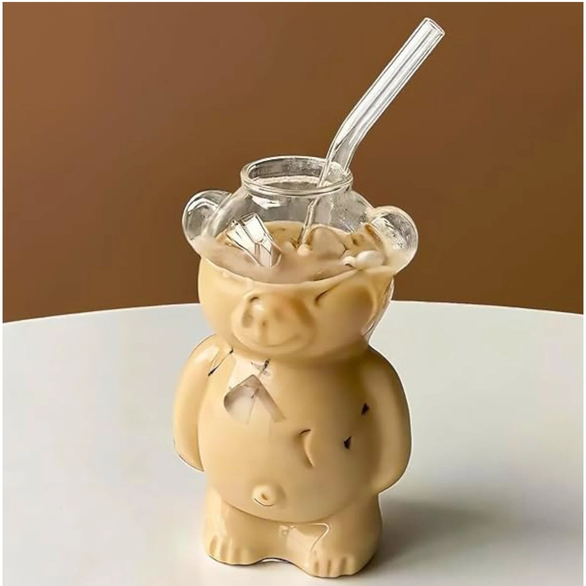 Glass bear cup