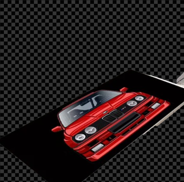 Classic Red -Like E30 M3 Replica Car Design Mouse Pad & Desk Mat - Non-Slip Rubber Base (30x60cm) Stitched Edges
