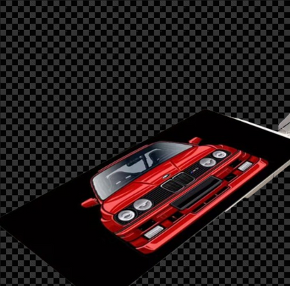 Classic Red -Like E30 M3 Replica Car Design Mouse Pad & Desk Mat - Non-Slip Rubber Base (30x60cm) Stitched Edges