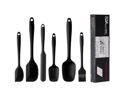 6 Cooking Baking Spatulas with Cake Spatula Pancake Spatula Grill Oil Brush
