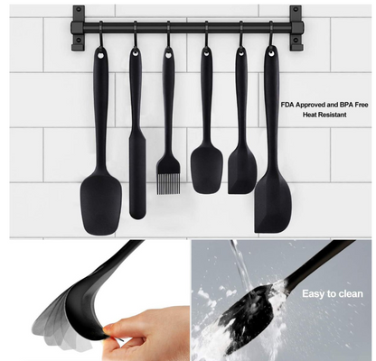 6 Cooking Baking Spatulas with Cake Spatula Pancake Spatula Grill Oil Brush