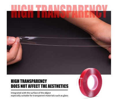 OMS Heavy Duty Transparent Acrylic Double Sided Adhesive Tape - 5M
