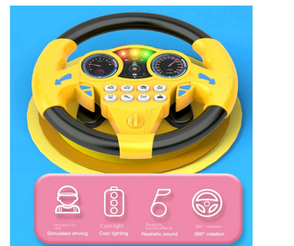 Baby Pretend Steering Wheel With Music - Yellow