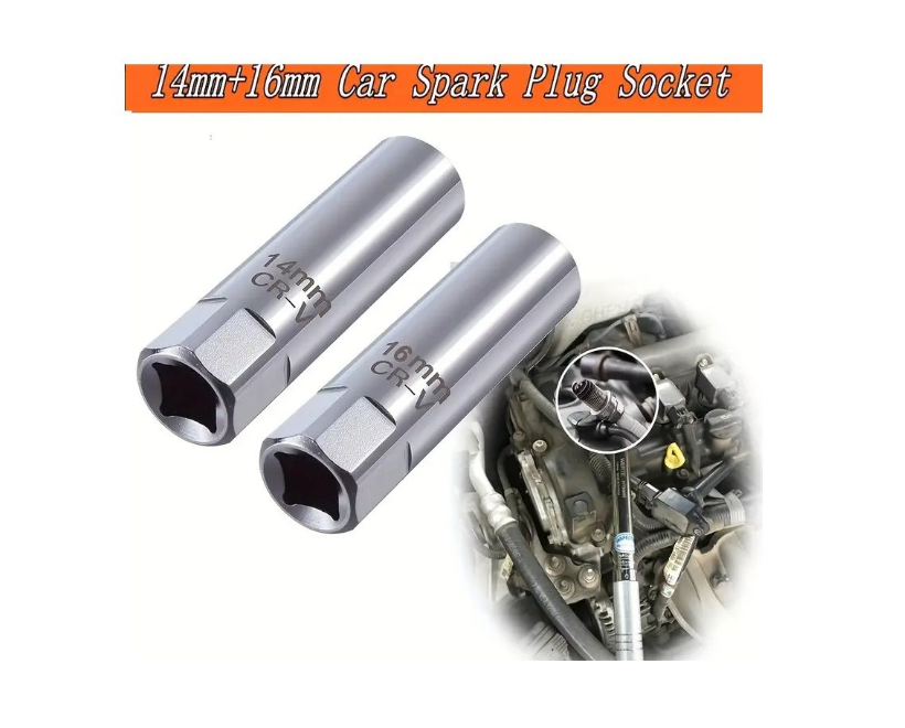 Deep Thin Wall Spark Plug Socket 12 Point 14mm and 16mm - 2 Piece