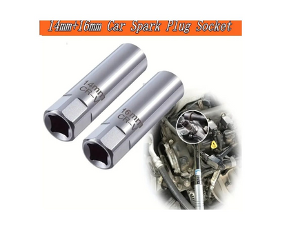 Deep Thin Wall Spark Plug Socket 12 Point 14mm and 16mm - 2 Piece