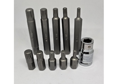 12 Point Torx Bits Male Set 1/2 Drive - 11 Piece