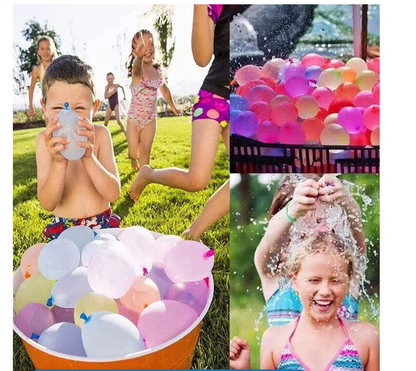 Water Balloons - Rapid Filling, Self Tying (222 Balloons, Assorted Colours)