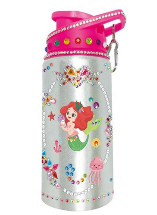 Diy Decorative Water Bottle - Rhinestone Art - Pink