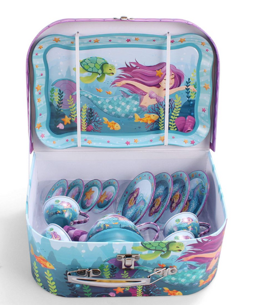 Tea Set for Kids with Case -15 Piece -Mermaid