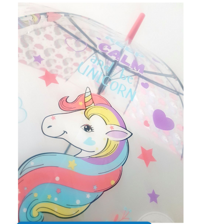 Beautiful Design Transparent Unicorn Umbrella - Lake Blue