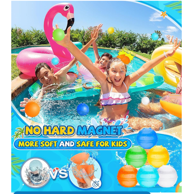 6-Pack Reusable Silicone Water Balloons - Self-Sealing and Quick Fill