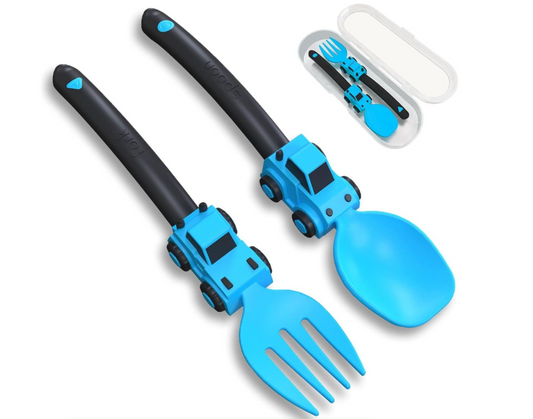 Construction Forks & Spoons for Kids Toddler Fun Feeding Utensils Set