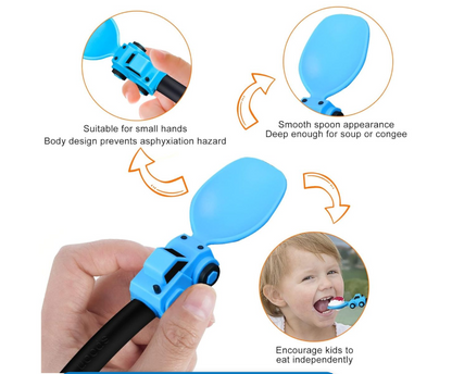 Construction Forks & Spoons for Kids Toddler Fun Feeding Utensils Set