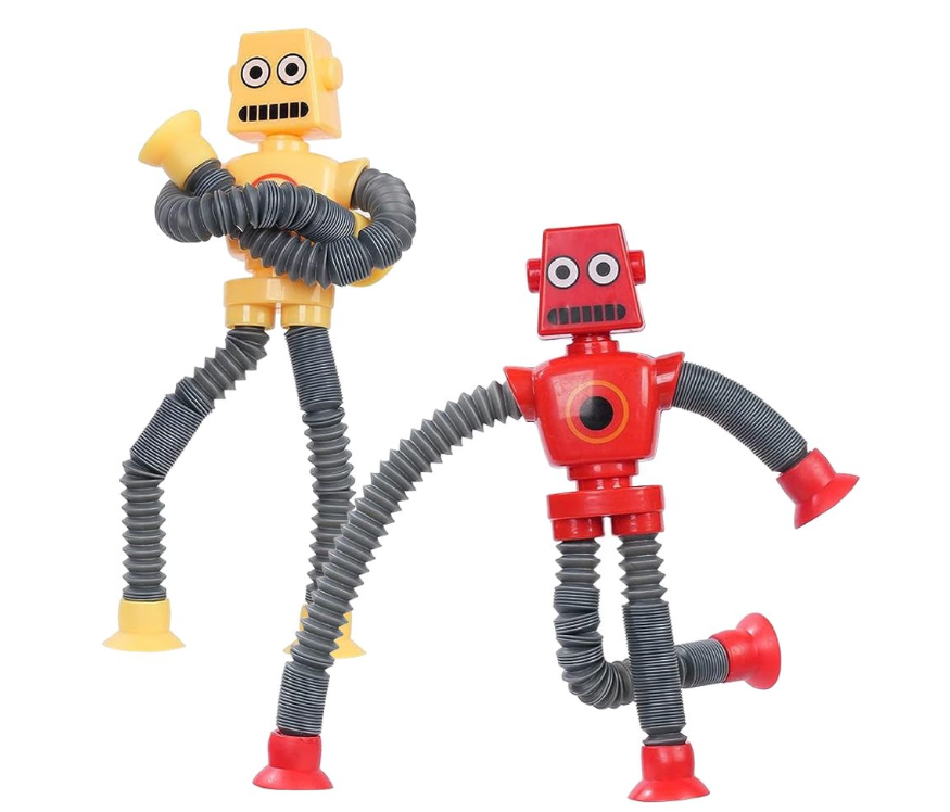 Kids Toy Suction Cup Super Stretchy Shape Changing Robot Set of 2