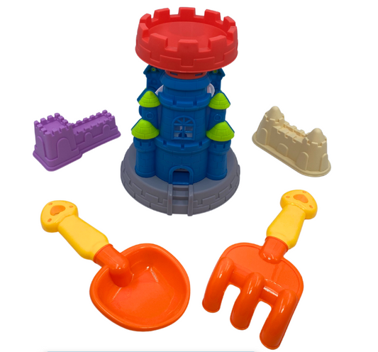 Kids Beach Playset With Accessories - Castle Design - Blue