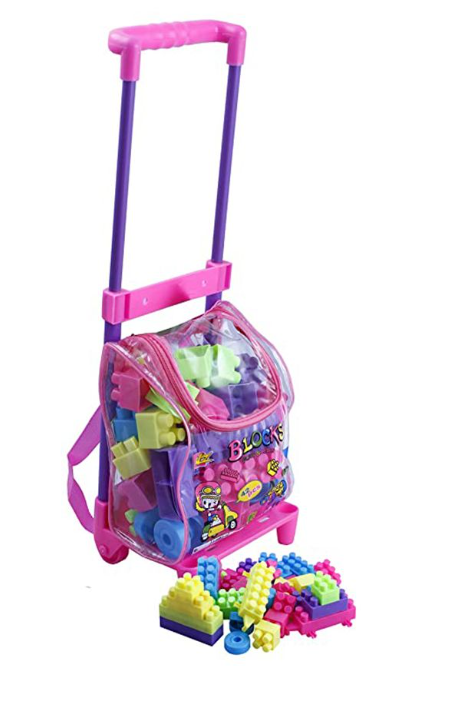 Plastic Building Blocks in Backpack 65 Pieces