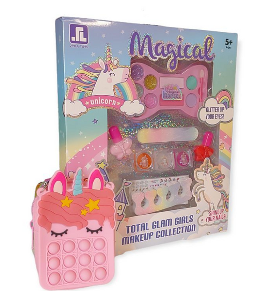 Kids Total Glam Girls Makeup Collection with Petite Poppit Unicorn Handbag