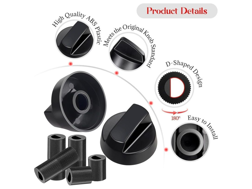 Universal Stove Knobs, 12 Piece ABS Material Multi-function Tool - 4 Piece